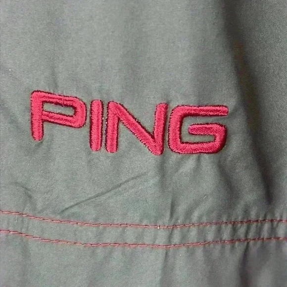 Ping Men’s Pullover Windbreaker Sz M Red and Gray Golf 1/3 Zip Drawstring Bottom - Picture 6 of 12